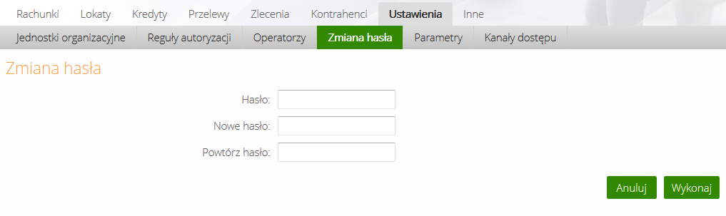 W zależności od ustaleń Banku hasło do logowania w Internet Bankingu może być w wersji standardowej lub wersji maskowalnej.