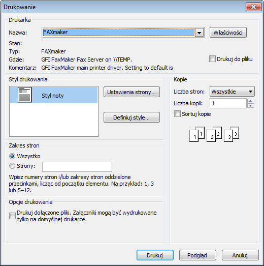 2 Jak wysyłać faksy za pomocą aplikacji Klient programu GFI FaxMaker Użytkownicy mogą wysyłać faksy na różne sposoby: Drukowanie zawartości w programie GFI FaxMaker Formularz wiadomości faksowej