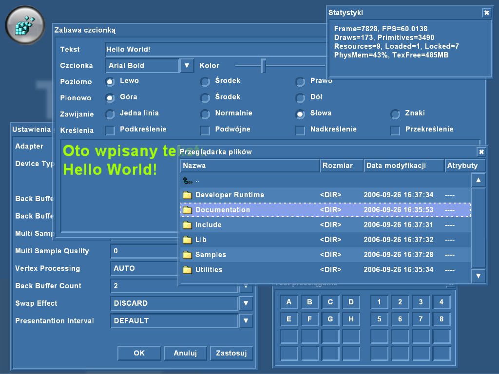 2. Architektura silnika ListComboBox to lista rozwijalna bez możliwości wpisania własnego tekstu. Ponadto osobny moduł, który stanowia pliki Framework\GUI_PropertyGridWindow.