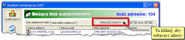 too many recipients (conversation timed out while sending mail from, virus deborahten found) - najcz&ciej pojawia si& wtedy, gdy wysyamy list w paczkach (wpisujemy wiele adresów e-mail w polu BCC)