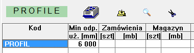 7 Obliczenia optymalnego rozkroju Przygotowanie profilu kalkulacyjnego Program Profilix może być wykorzystywany jak kalkulator do sprawdzenia możliwości wycięcia zadanych odcinków z zadanych długości.