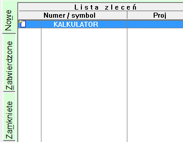 9 Przygotowanie zlecenia kalkulacyjnego Dla wykonania kalkulacji rozkroju niezbędne jest wprowadzenie przynajmniej jednego zlecenia.