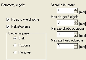 Jak używać Szerokość rzazu 29 strata materiału związana z narzędziem tnącym np. szerokość piły. długość najdłuższego cięcia, jakie można wykonać narzędziem.