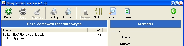 Jak używać 63 WSKAZÓWKA: W czasie eksportu listy formatek z PRO100 do program Nowy Rozkrój NIE POWINIEN BYĆ URUCHOMIONY. 2.3.2 Jak uzywać formatek wyeksportowanych z PRO100.