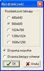 Jak używać 69 Poza opisanymi wyżej w menu tego okna obecne są dodatkowo następujące pozycje: Menu Plik: - Eksportuj do BMP - pozwala na zapisanie schematu, lub schematów rozwiązania do pliku/plików