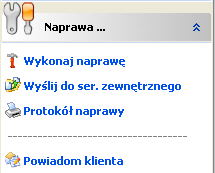 II. NAPRAWA W momencie naprawy otwieramy menu naprawa i wciskamy wykonaj naprawę.