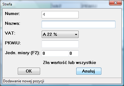 7.4. Strefy Opcja ta umożliwia zdefiniowanie, usunięcie lub edycję