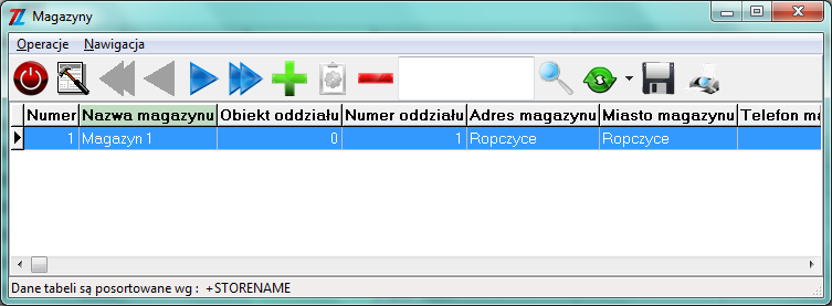 7.15. Magazyny Funkcja ta umożliwia wprowadzenie magazynów. Magazyn jest potrzebny do wystawiania dokumentów magazynowych.