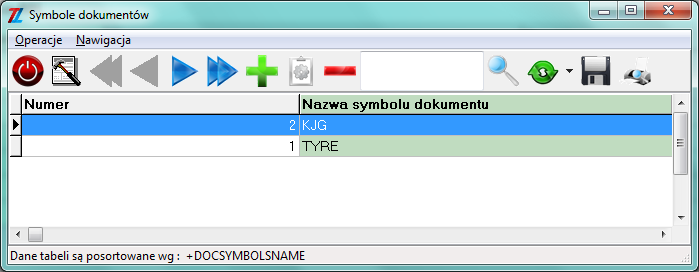 7.17. Symbole dokumentów Okno to dotyczy symboli dokumentów własnych, które obowiązują tylko na danych obiektach.. 7.