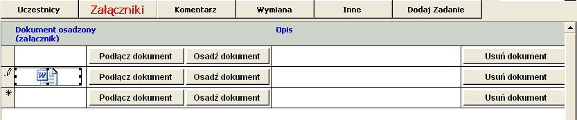 dokument, który jest załącznikiem. Pliki moŝna dołączyć w formie kompletnego dokumentu elektronicznego, bądź w formie linku, gdzie znajduje się kompletny dokument.