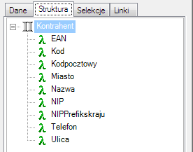 Rys. Zakładka Struktura. 2.9 Wstawianie danych do raportu Jak łatwo wstawić dane do raportu?