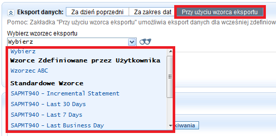 Krok 2 Wybierz ustawienia eksportu danych Program domyślnie wyświetla zakładkę eksportu danych Za Dzień Poprzedni.