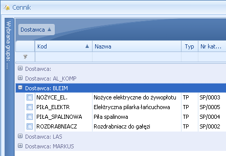 Str. 16 Moduł Księga Handlowa, Księga Handlowa Plus, Środki Trwałe v. 2010 Rys. Formularz kontrahenta - sortowanie 2.2.4 Grupowanie po kolumnach Domyślnie na większości list włączony jest panel grupowania (Pokaż pole grupowania).