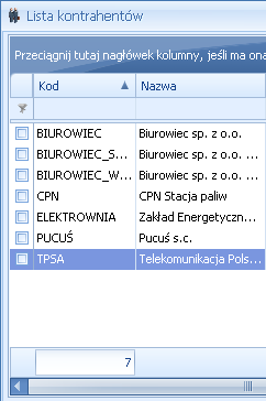 Podręcznik Użytkownika systemu Comarch OPT!MA Str. 17 Grupowanie można wykonywać po wielu kolumnach. Rys. Grupowanie po kodzie dostawcy oraz jednostce miary na liście pozycji cennikowych. 2.