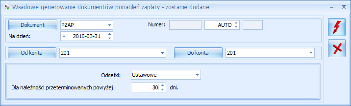 Podręcznik Użytkownika systemu Comarch OPT!MA Str. 71 Rys. 27 Seryjne generowanie ponagleń zapłaty 5.