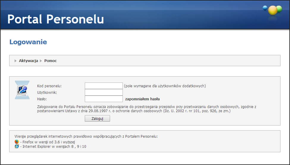 Opis aplikacj i 3 7 Opis aplikacji Aby zainicjować serwis www, należy uruchomić przeglądarkę internetową (np. Internet Explorer, Mozilla Firefox itp.