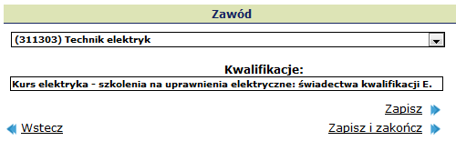 Etapy prac Zawód technikum i zasadnicza szkoła zawodowa Jeżeli oddział jest dodawany do szkoły będącej technikum lub zasadniczą szkołą zawodową, wówczas zamiast przedmiotów rozszerzonych czy profilu