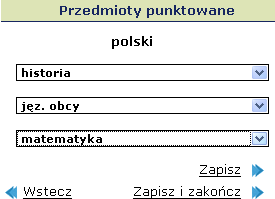 Etapy prac Pozostałe kombinacje. W obrębie każdej grupy kombinacji, są one posortowane w kolejności rosnącej liczby przedmiotów kombinacji.