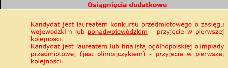 Etapy prac Informacje te będą osobno zapamiętane, tak aby można było rozróżnić kandydatów spełniających każde z tych kryteriów.