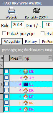 Fakturowanie Oznaczenie typu faktury zrezygnowano z flagi Polski w związku z możliwością obsługi lokalizacji