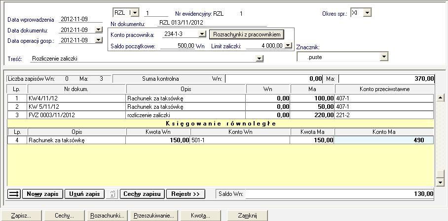 Podręcznik użytkownika Sage Symfonia Finanse i Księgowość 184 Część opisowa RZL Rys.