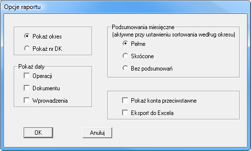 Podręcznik użytkownika Sage Symfonia Finanse i Księgowość 304 Eksport raportów do programu MS Excel 1.