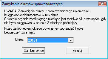 Podręcznik użytkownika Sage Symfonia Finanse i Księgowość 338 Okresy sprawozdawcze i rok obrachunkowy Okresy sprawozdawcze i rok obrachunkowy Okresy sprawozdawcze W programie mogą być jednocześnie