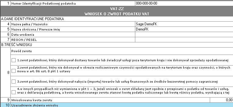 Podręcznik użytkownika Sage Symfonia Finanse i Księgowość 356 Zapisz wybranie przycisku zapisuje deklarację do archiwum ze statusem robocza.