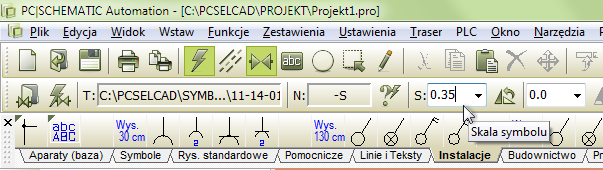 Umieszczenie instalacji elektrycznej UMIESZCZENIE INSTALACJI ELEKTRYCZNEJ W tym projekcie instalacje elektryczne zostały umieszczone na warstwie 1.