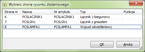 Umieszczenie instalacji elektrycznej Na ekranie pojawi się okno dialogowe Parametry aparatu. Wybierz pierwszą wolną nazwę klikając na przycisk?. Przypisz dane dla symbolu, klikając na przycisk Rys.