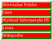 MENU w CSS Zmiana koloru tekstu ul a { display: block; width: 200px; text-decoration: none; background-color: #F00; color: #FFF; } Dodanie obramowania (trzeba