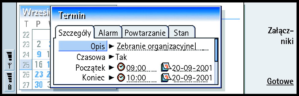 124 Aplikacja 'Kalendarz' Wskazówka: Mo esz u ywaæ skrótów klawiaturowych poleceñ schowka, takich jak Ctrl + X i Ctrl + V, aby wycinaæ pozycje i wklejaæ je w ró ne miejsca.