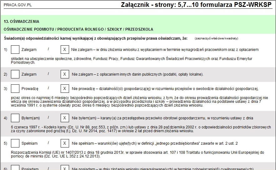 Okno Podglądu treści formularza przesłanego z modułu praca.gov.pl. 3.