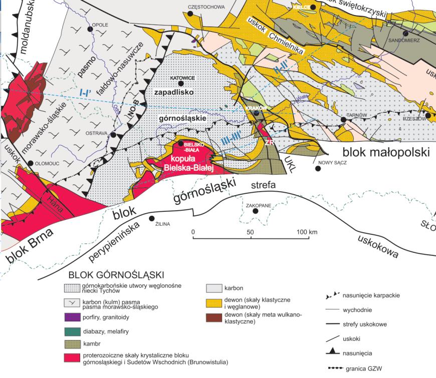 Str. 18 Rysunek 4. Położenie Kanału Gliwickiego na tle struktur geologicznych Źródło: Żelaźniewicz A. i inni, 2011, Regionalizacja tektoniczna Polski Rysunek 5.