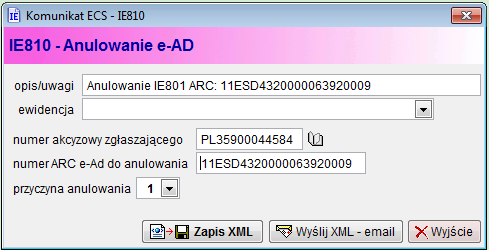 W przypadku, gdy komunikat zostanie przyjęty przez system, podmiot otrzymuje komunikat IE818 jako potwierdzenie.