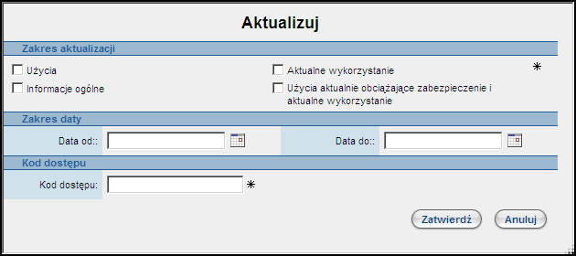 Tak zarejestrowane zabezpieczenie nie zawiera jeszcze pełnych danych. Następną czynnością jest pobranie ich z systemu OSOZ.