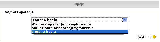 Zmiana hasła kandydata Rysunek 92. Zmiana hasła kandydata. System wyświetli zapytanie o chęć zmiany hasła kandydata, którą należy potwierdzić klikając przycisk OK.