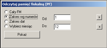 Instrukcja użytkowania i programowania Euro-100T / Euro-200TX 4. Otrzymujemy raport Odczyt danych z pamięci fiskalnej kasy 1. Wybieramy funkcje Raporty i Odczytaj pamięć fiskalną 5.