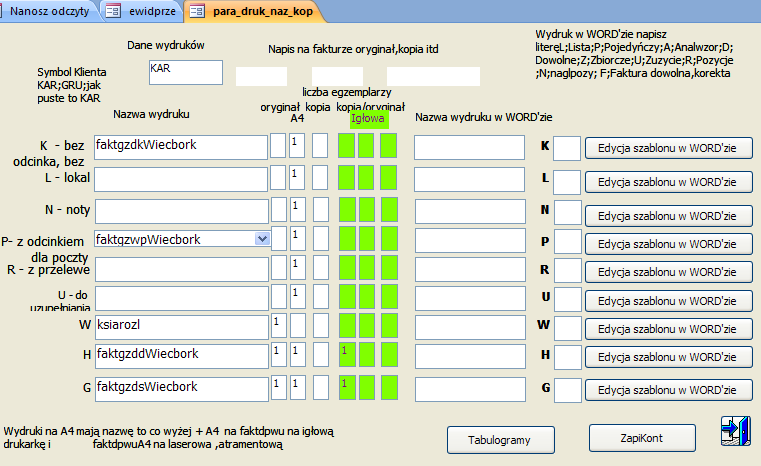 Wydruk wg