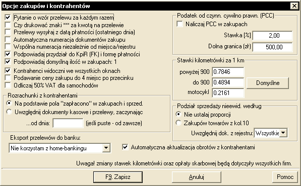 V. Zakupy Okno 9.Zakupy słuŝy do prowadzenia ewidencji zakupów. Dostępne są w niej dokumenty zakupu wszystkich typów, z danego miesiąca.