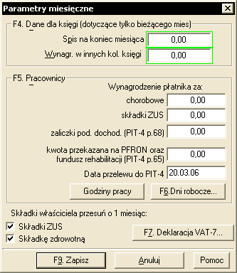 Czas pracy Przycisk [Dni pracy] - pod przyciskiem tym znajduje się kalendarz (Rys. 200), gdzie moŝna indywidualnie dla pracownika określić dni robocze. Rys. 200 Okno Czas pracy.