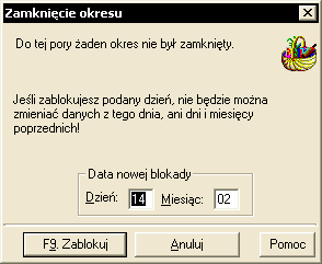 10. Zamknięcie okresu Wykonanie polecenia Opcje Zamknięcie okresu (zob. Rys.