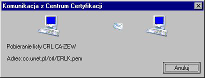 5.12.1 Pobieranie list CRL Funkcja umoliwia pobranie aktualnych list CRL i zarejestrowanie ich w programie.