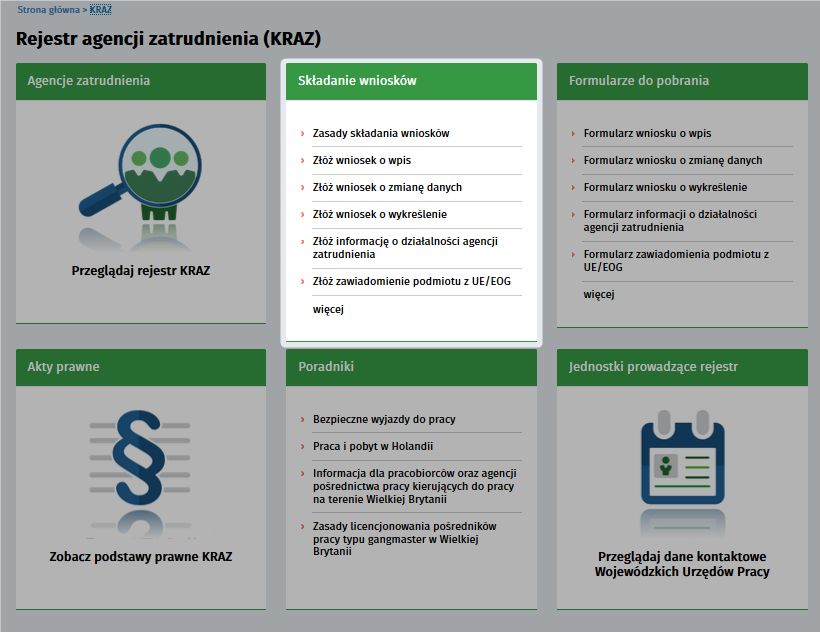 3.2.1 Rejestr Podmiotów Prowadzacych Agencje Zatrudnienia Zasady skladania