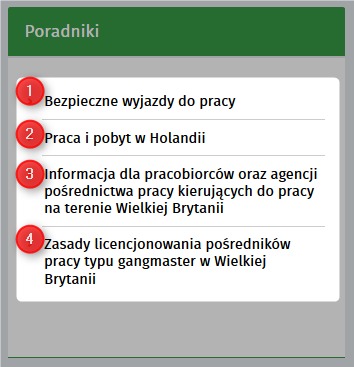 Rejestr Podmiotów Prowadzacych Agencje Zatrudnienia System otworzy wybrany poradnik/strone internetowa w osobnym oknie. 3.