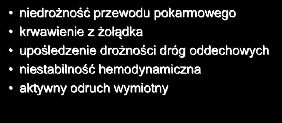 PŁUKANIE JELIT - przeciwwskazania niedrożność przewodu pokarmowego krwawienie z żołądka