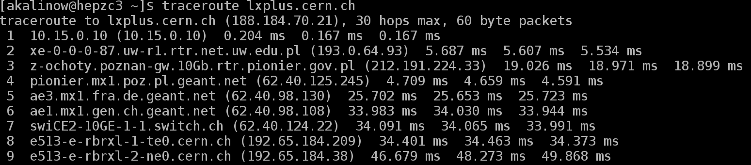 Droga pakietów w internecie. ping: nazwa programu używanego do testowania połączeń w internecie.