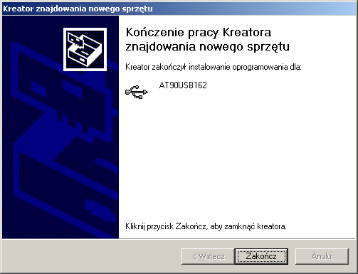 System powinien znaleźć i zainstalować sterowniki z podanej lokalizacji.