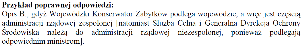 Materiał źródłowy do zadania 19. Opisy instytucji administracji publicznej Opis A.