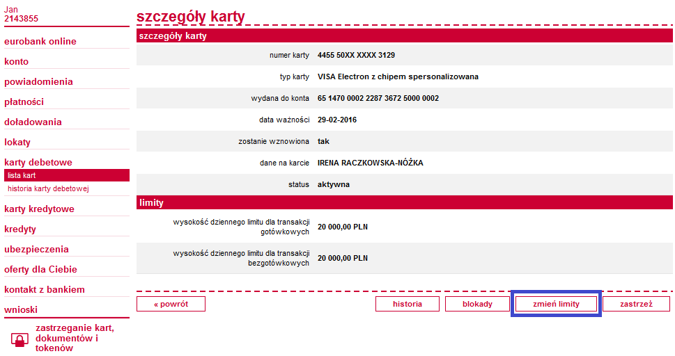 Dane zestawienia transakcji są linkiem do strony ze szczegółami zestawienia. Uwaga!